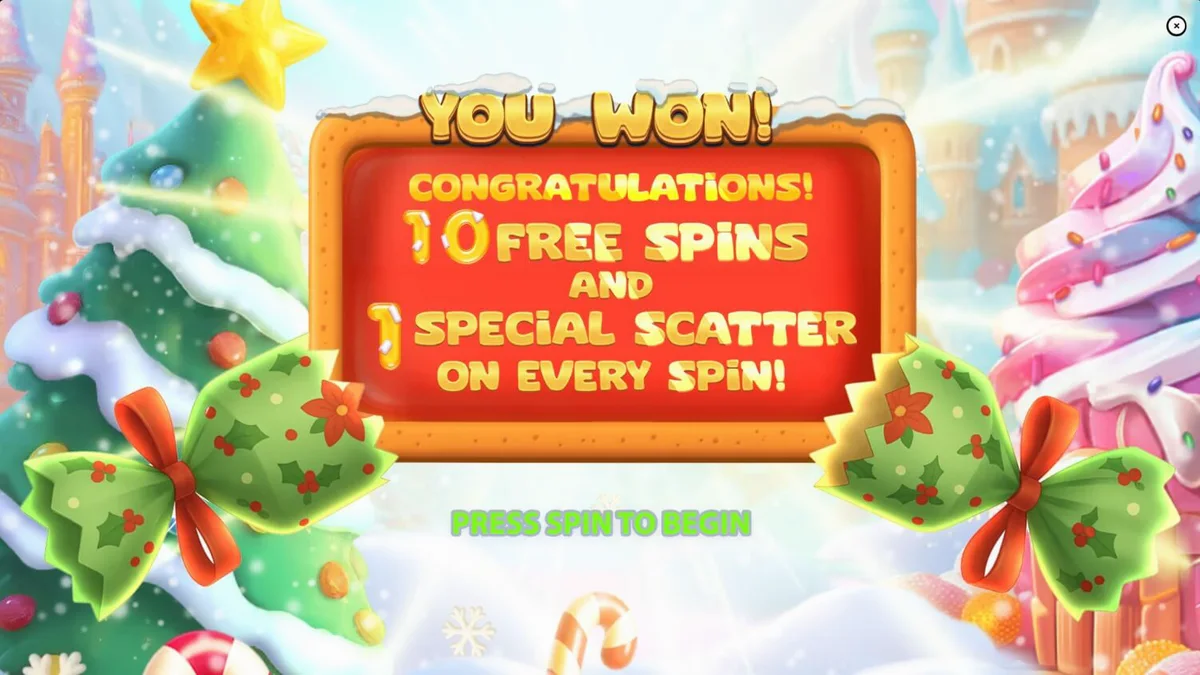 Tampilan visual slot Big Sugar Bonanza Xmas dengan tema permen dan monster lucu